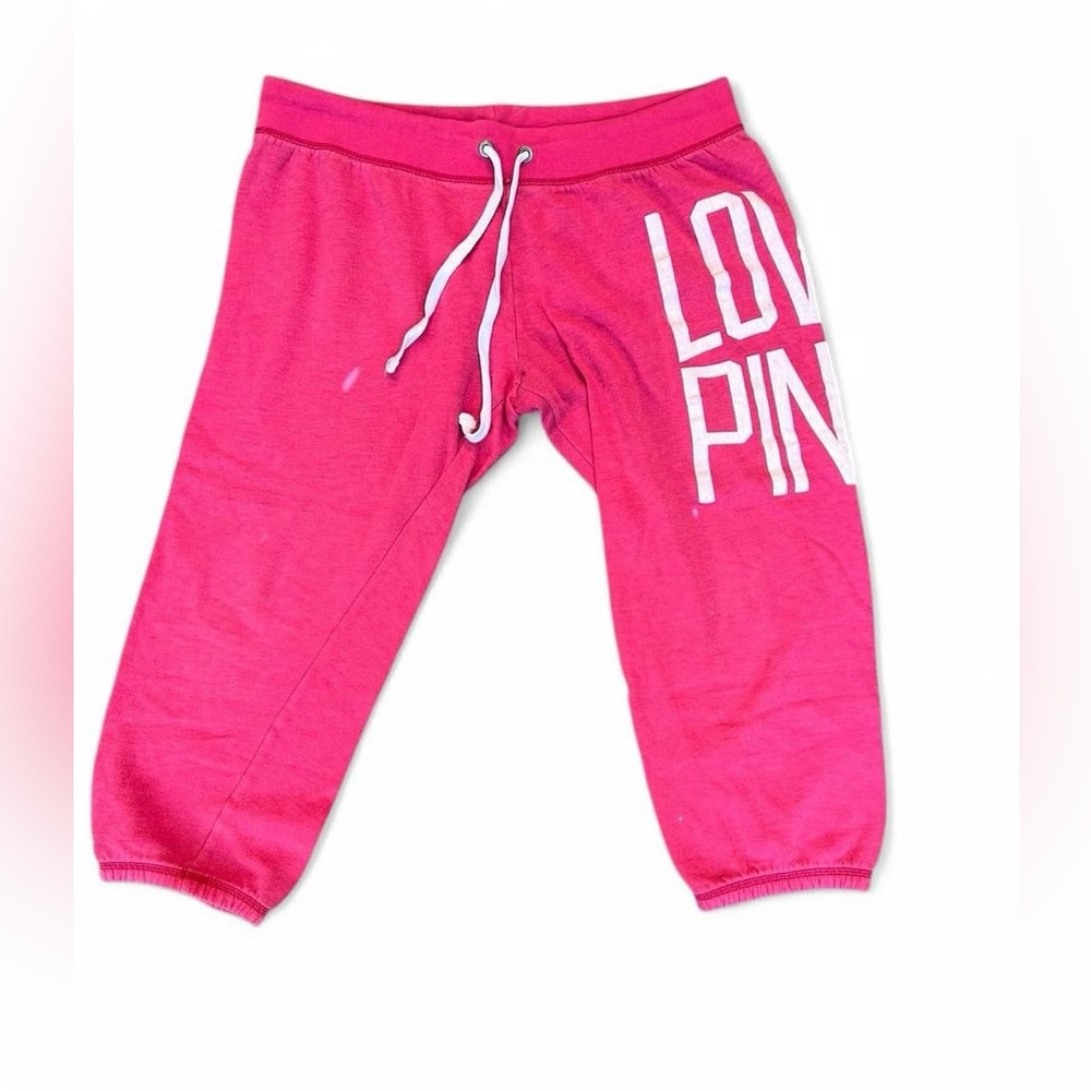 Vintage Y2K Pink Cropped Lowrise Sweatpants by PINK Victoria's Secret Size L